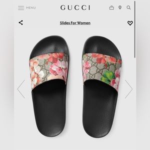 🌸 Gucci Sandal (GG BLOOMS SUPREME FLORAL SLIDE SANDAL) 🌸 Size: 38